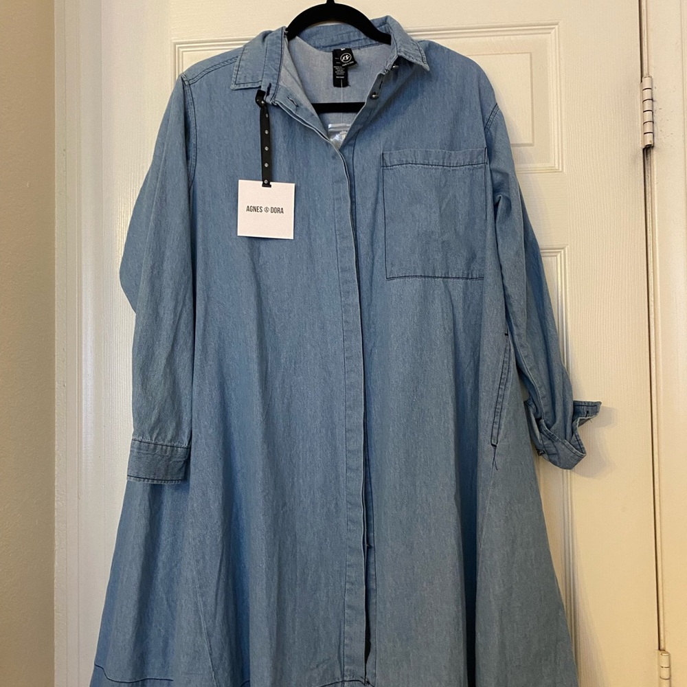 Denim button up Dress NWT